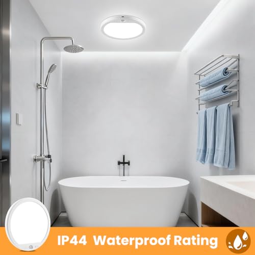 Image of ELEPHANTBOAT Motion Sensor LED Light, 7'' Round LED Wall Lamp with Remote Control, 3 Color Temperatures & 5 Brightness Levels Sensor Light for Home Indoor, Living Room, Balcony, Stairway