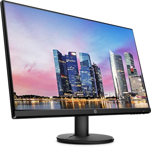 Image of HP V27i 27 Inch FHD IPS LED-Backlit LCD 2-Pack Monitor Bundle with HDMI, Blue Light Filter, Dual Monitor Stand, MK270 Wireless Keyboard and Mouse, Gel Pad