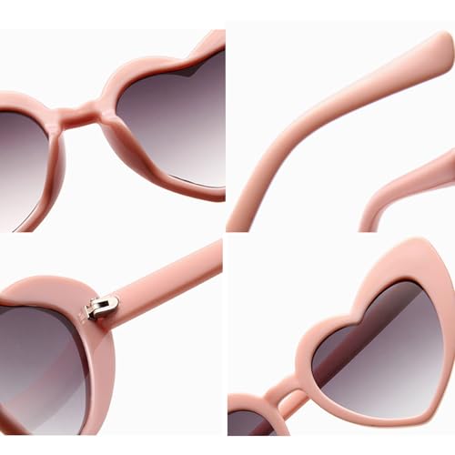 6Pcs Love Heart Shaped Sunglasses for Women ，fashions Lightweight， Cute Small Cat Eye Sunglasse3