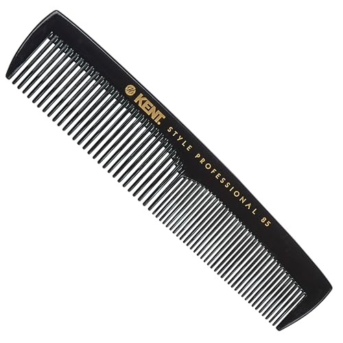Kent 128mm Mens Pocket Comb SPC85 - Dual-Tooth Hard Rubber Comb for Detangling Styling & Everyday Grooming Compact Heat-Resistant for Wet or Dry Hair