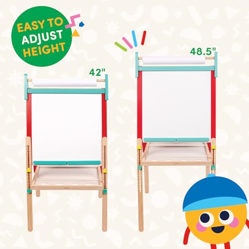 Image of Battat Kids Art Easel, All-in-One Creation Station, Wooden Double-Sided
