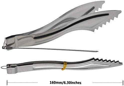 2 Packs Hookah Tongs Set 6.3 Inches Long Durable Hookah Accessories Stainless Steel Narguile Shisha Coals Tongs with Poker Long Sturdy Heavy Duty Hookah Charcoal Clips BBQ Tongs(Silvery)