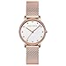 Donne Orologi, L'ananas Moda Ingresso Lux Anello con Strass Scala dei Tempi di Cristallo Cintura a Rete Orologi da Polso Women Watches Wristwatches (Oro+Bianco)