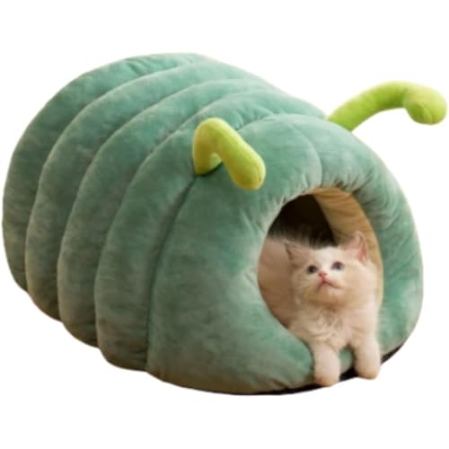Geyaziu 猫ハウス 猫ベッド ペットベッド 冬用 暖かい 配線通し穴つき もこもこ 猫用 ベ ッド 小型犬 キャットハウス クッション 寝床 ペットハウス 冬寒さ対策 ソフトケージ 冬用 暖かいぐっすり眠れる休憩所 (40*30*20cm,グリーン)
