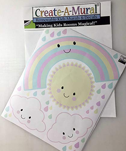 Girls Wall Decals Rainbow Baby Nursery Room Vinyl Wall Art Room Stickers Kids Room Mural Toddler Girls Boys Bedroom Decoration (Kawaii Rainbow) #TOP6