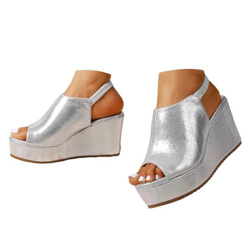 Mules compensées plateforme élégantes bout ouvert style chic de soirée