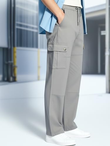 Image of Urbano Fashion Men's Loose Baggy Fit Cargo Jogger Chino Pant with 6 Pockets Stretchable