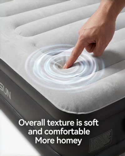 Image of CHILLSUN Air Mattress Queen with Built in Pump, 18 inch Raised Comfort Inflatable Mattress Blow up Mattress, Upgraded Puncture Resistant Air Bed for Camping, Home, Guests, Colchon Inflable 650lbs Max