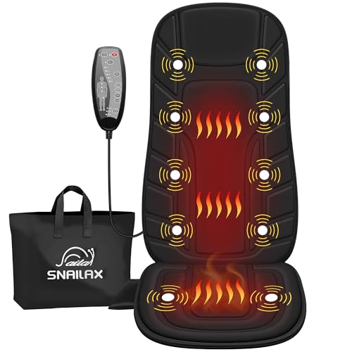 Snailax Back Massager with Heat, Vibration Massage Chair Pad, Seat Cushion