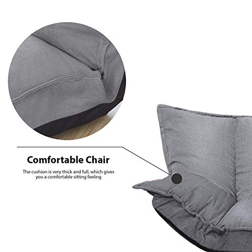 JERRY & MAGGIE - Lazy Sofa Futons Sets Adjustable Sofa TV Floor Couch Folding Sofa Bed Entertainment | Dark Grey