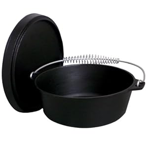 King Kooker CI20S Pre-Seasoned Cast Iron Dutch Oven, 20-Quart