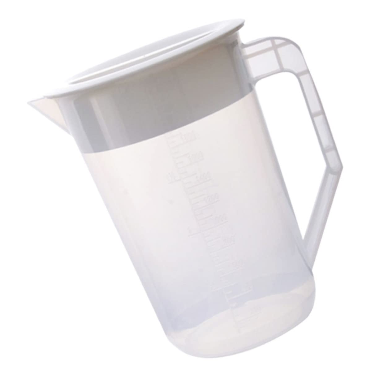 BEBEMOKO 1pc Plastic Beverage Pitcher with Scale Capacity Jug for Scented Tea Easy to Clean and Lightweight with Thicken Lid for Indoor and Outdoor