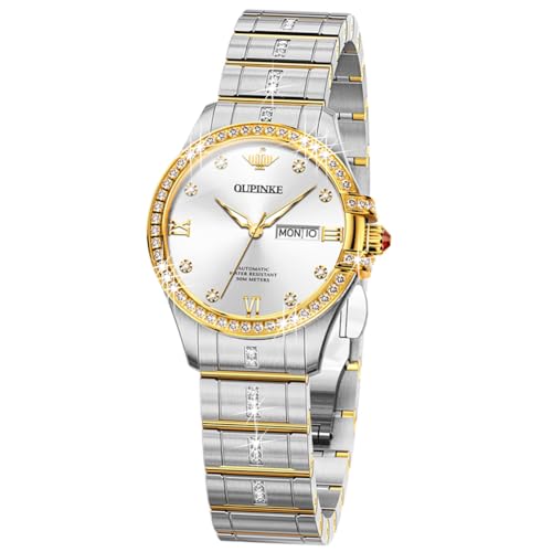 Image of OUPINKE Automatic Watch for Women Self-Winding Luxury Original Ladies Watch | Skeleton Mechanical Diamond Gold /Black /Sliver 24 Hours Gift Wrist Watches