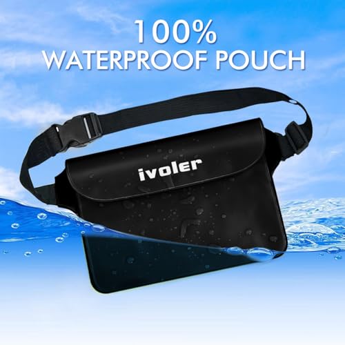 ivoler 2-Pack Waterproof Fanny Pack & Phone Pouch, Dry Bag for Passport, Phone & Wallet, Floating Waterproof Phone Case for Beach, Swimming, Kayaking, Boating, Cruise Essentials & Travel, Black - Image 5