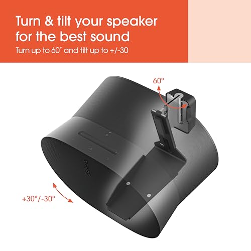 Vogel's SWM 4131 Speaker wall Bracket for Sonos ERA 300, Max. 11 lbs (5 kg), Tiltable -30º/+30º, Swivels up to 60º (Left/Right), Black, 1 Bracket - image 3