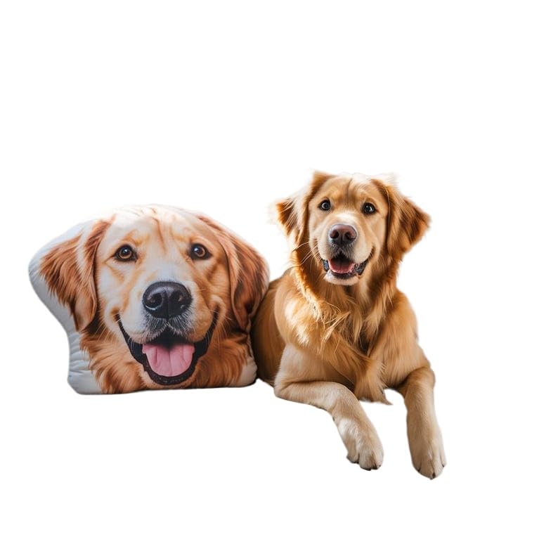 LongGenius Hässliches Haustierkissen mit individuellem Foto, niedliches Hundekissen, personalisiertes Haustier-Gedenkgeschenk, individuell geformtes Kissen