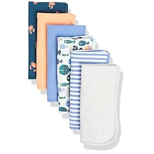 Amazon Essentials Unisex Kids’ Burp Cloths, Pack of 6