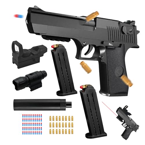 Spielzeug Pistolen für Kinder Pistole, Toy Gun, Spielzeug Waffen Pistolen, Schaumstoff Soft Bullet Gun, mit Schaumstoff Bullet, Patronenhülsen und Magazine, Wüstenadler, Spielzeugpistolen