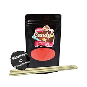 Hopser Food Fun Aromasuiker inclusief 10 suikerwattenstaafjes | smaak aardbeien | suiker voor suikerwatten…