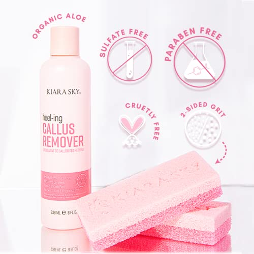 Kiara Sky Heeling Callus Remover Gel Salon Grade Home Pedicure Supplies for Rough, Dry, Cracked Skin, Heavy Duty Callus Remover for Feet 8 oz