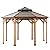 Sunjoy Ion Collection 13 x 13 ft. Cedar Framed Octagon Wood Gazebo with Brown Double Tiered Steel Hardtop Roof and Ceiling Hook for Garden, Backyard Shade