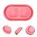 KESYOO Double Feeder for Cats and Dogs Small Durable Plastic Anti-Moth and Anti-Ant Pink Suitable for Feeding Indoor Pets and Travel