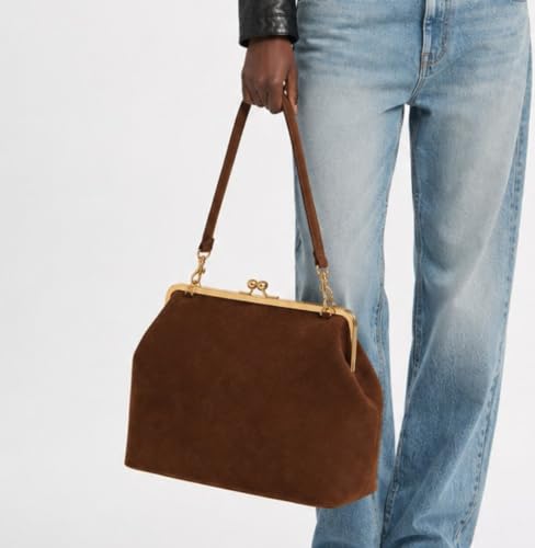 Image of Slouchy Kiss Lock Crossbody Bag Women Hobo Shoulder KissLock Purses Handbag