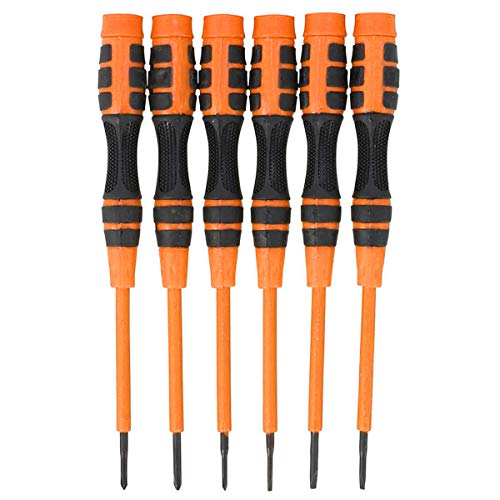 6 Piece Slotted and Philips Precision Screwdriver Set with Magnetic Tips and Revolving Tops | Ideal for Jewellery, Watch and Electronics Repair