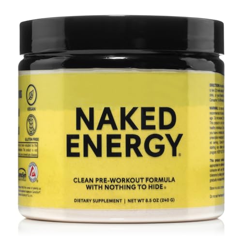 NAKED Energy - Pure Pre Workout Powder for Men and Women, Vegan, Unflavored, Healthy Pre Workout - No Added Sweeteners, Colors Or Flavors - 50 Servings
