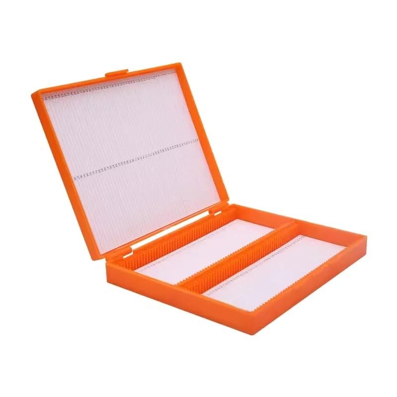 Laboratory consumables slide box, microscope slide box, 50 pieces, 100 pieces, thickened ABS material(Can hold 100 pieces)