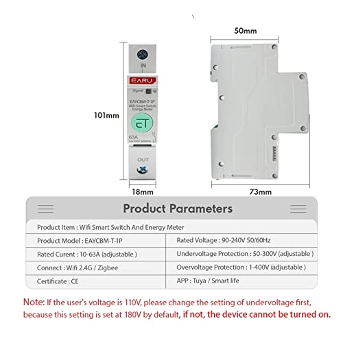 Zigbee Disjoncteur Compteur d'Énergie Intelligent pour Tableau Électrique Domestique - 2