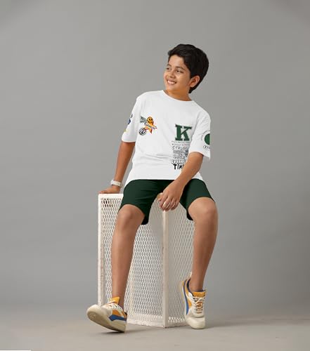 Image of KYDA KIDS Boys 100% Pure Cotton Premium Printed T-Shirt & Shorts Clothing Set | Soft Breathable Summer Wear | Stylish Casual Co-Ord Set for Boys