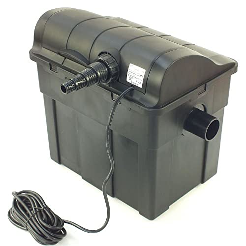 Pond Friend UBF-6000E Bio Gravity Pond Filter 9w UVC 3 Stage Multi Chamber Box Filtration for Goldfish & Koi Pools Up to 6000L