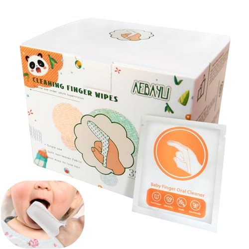 Image of AEBAYLI Baby Cleaning Finger Wipes, 100PCS, Infant Tongue Cleaner Newborn Brushes Teeth, Baby Toothbrush Cleans Teeth, Wipes Tongue Surface for 0-36 Months Toddler, White