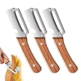 oliwex Zero Snag Wooden Peeler, 2-in-1 Multifunctional Stainless Steel Peeler, Potato Fruit Pumpkins Kitchen Peelers with Bottle Opener (3 PCS)