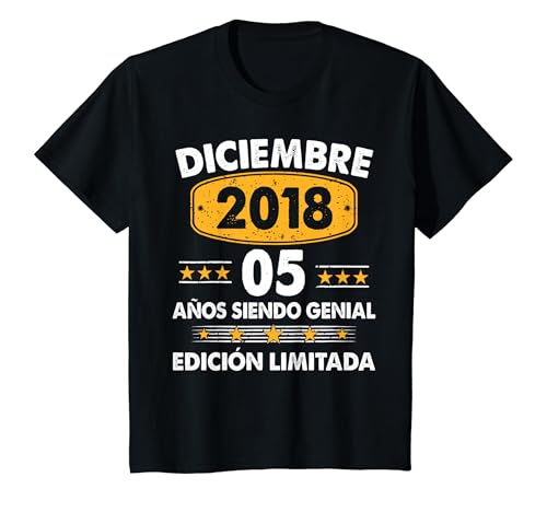 Niños 5 Años Cumpleaños Regalo Diciembre 2018 Diciembre 5 Años Camiseta