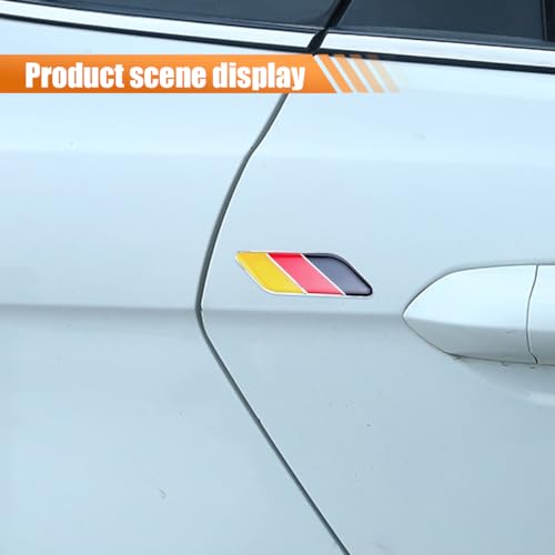 Image of Front & Tailgate 3D Germany Flag Grille Emblem Badge - Car Front Grill Badge Sign Emblem, Auto Bumper Fenders Decoration Sticker Decals Car Body Exterior Decor Accessories (2PCS Germany Flag)
