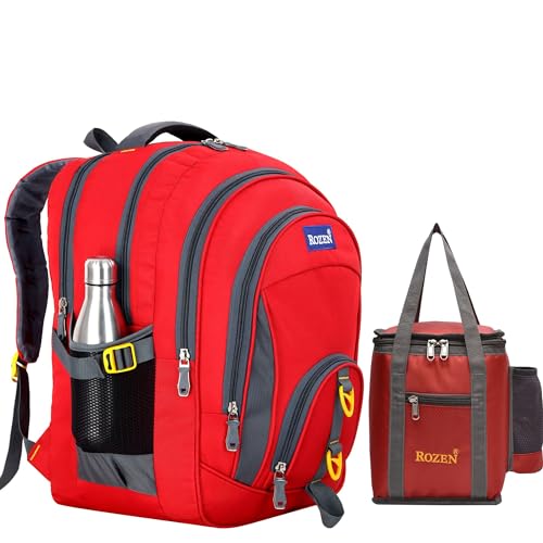 Image of ROZEN LARGE 50 LITERS COMBO SCHOOL & Lunch bag for Class 5-12 Large Multipurpose Backpack for Students, Water Resistant, Unisex Design, Stylish & Durable