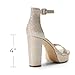 DREAM PAIRS Women's Platform Chunky High Heeled Sandals Open Toe Block Heels Ankle Strap Dress Shoes for Wedding Party Evening,Size 7.5,Gold-Glitter,DWUMHS2508