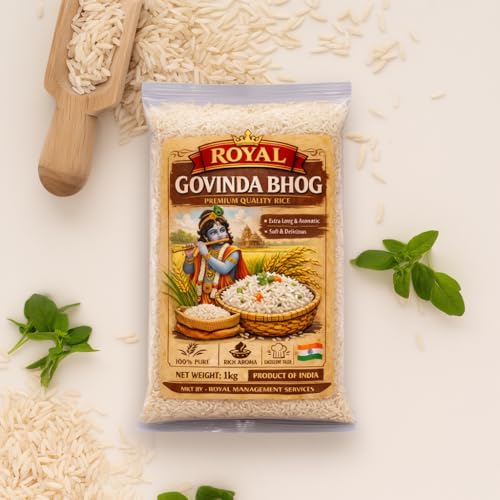 Image of 100% অর্গানিক /जैविक Natural aromatic Gobindo bhog Rice 1 Kg Pack,for Payasm,biriyani,polau