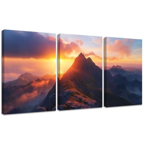Diamond Painting Sunset Montagne 30x40cm Kit Complet Strass Rond pour Adulte