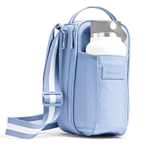 Fit & Fresh Sling Bag Water Bottle Holder With Strap, Crossbody Water Bottle Carrier with Insulated Compartment, Water Bottle Purse with Tumbler Pouch, Fits 40oz. Tumbler Compatible with Stanley Cup