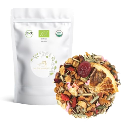 Infusión de Fresa, Melocotón y Piña a Granel 100 Gramos - Cultivo Sostenible - Ingredientes Naturales: Arándano, Baya de Goji, Citronela, Fresa, Hibisco, Manzana, Menta, Naranja, Piña, Remolacha.