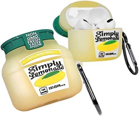 Compatible with Airpods Pro Case, 3D Cartoon Silicone Lemon Fun Funny Cute Cool Shockproof Protective Pods Pro Cases Cover Skin Shell for Girls Boys Kids Teens Women