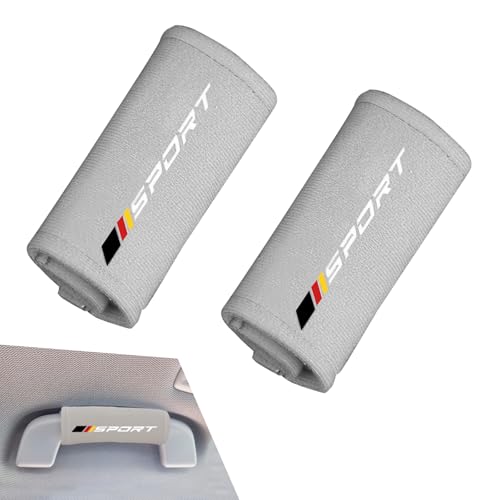 Qurbuns 2PCS Car Inside Door Handle Protectors, Soft Fluff Car Pull Handle Covers, Anti-Slip and Anti-Scratch for Inner Front Rear Doors Pull Handle Gloves, Universal for Most Cars (Gray)
