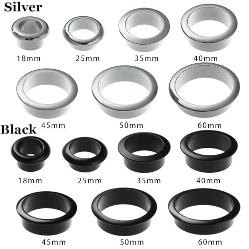 Pasacables metálico acabado plata con aleación de zinc de alta densidad para muebles de diseño 7