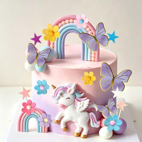 Pony Unicorn Cake Decoration Pony Birthday Decoration Rainbow Cake Topper