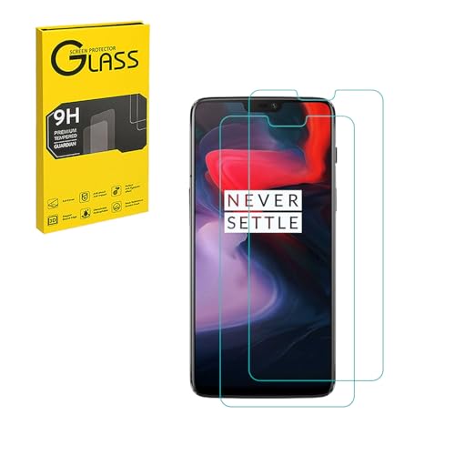 HYGMOCC Screen Protector for OnePlus 6 Tempered Glass Protective Film HD 9H Hardness Case Friendly Easy Installation Anti Scratch Bubble Free(2 pcs)