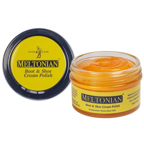 Meltonian Cream Shoe Polish - Boot Polish, Leather Shoe Polish Oil Based with Beeswax - Restores & Protects, 60+ Colors, Orange