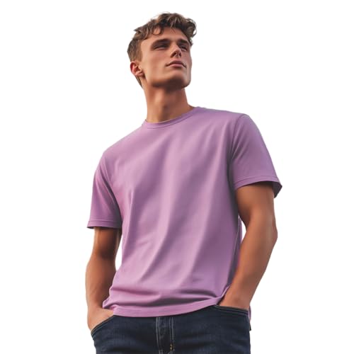 Image of NOBERO 100% Cotton T Shirts for Men Stylish | Regular Fit | Solid T Shirts for Men 180 GSM Combed Cotton | Round Neck Half Sleeve